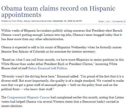 Obama team claims record on Hispanic
